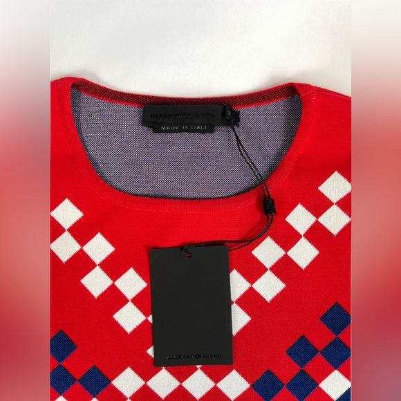 ALEXANDER WANG DEGRADE CHECKERED DOUBLE KNIT TOP NWT - Picture 3 of 5